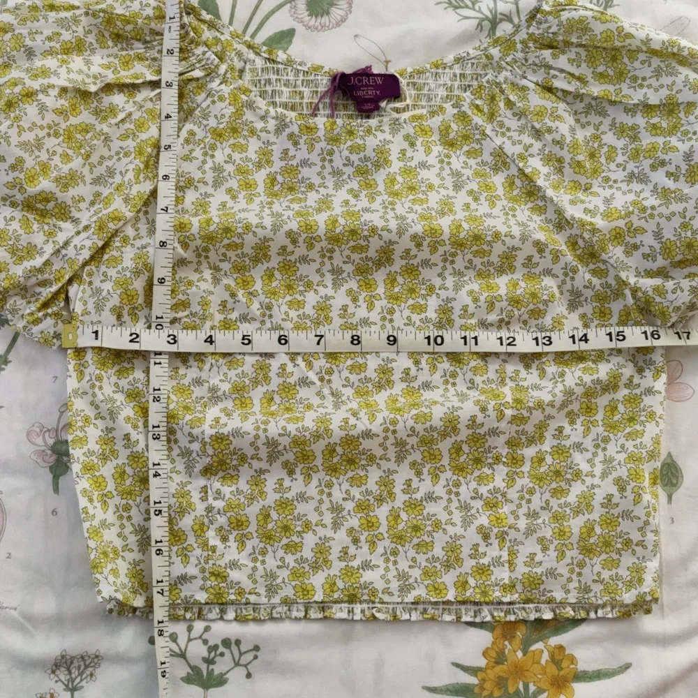 J.Crew Fitted Puff-Sleeve Top In Liberty Chapel Fabric